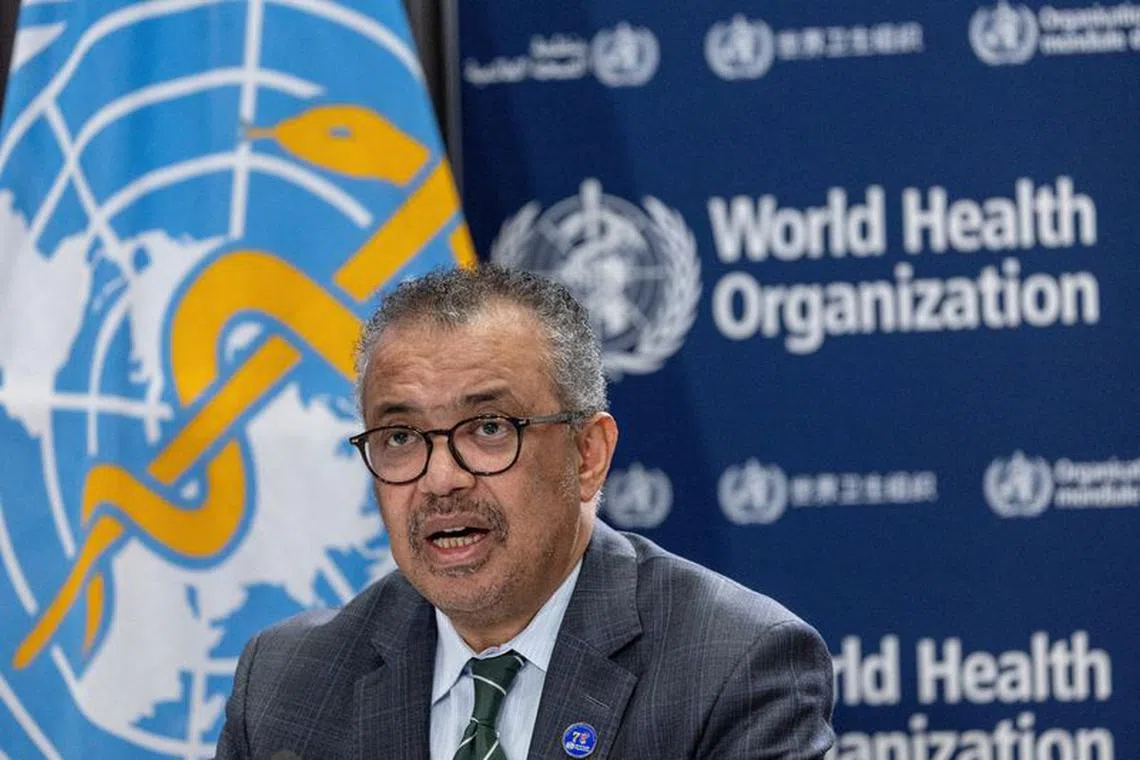 FILE PHOTO: Director-General of the World Health Organisation (WHO) Dr. Tedros Adhanom Ghebreyesus attends an ACANU briefing in Geneva, Switzerland, December 15, 2023. REUTERS/Denis Balibouse/File Photo