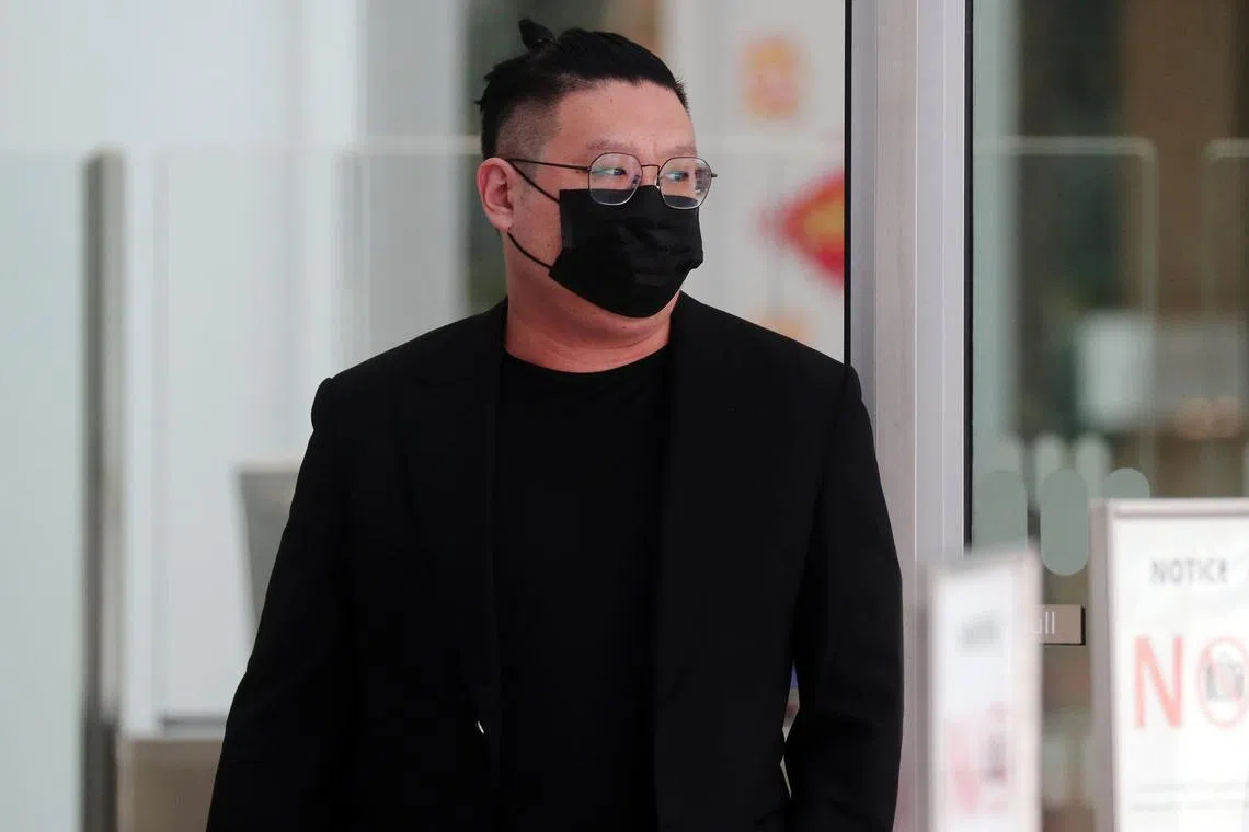 Ng Yu Zhi leaving the State Courts on Feb 14, 2022.