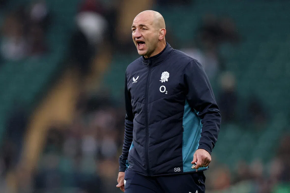 Rugby Union - Autumn Internationals - England v New Zealand - Allianz Stadium, Twickenham, London, Britain - November 15, 2025 England head coach Steve Borthwick during the warm up before the match REUTERS/Hannah Mckay