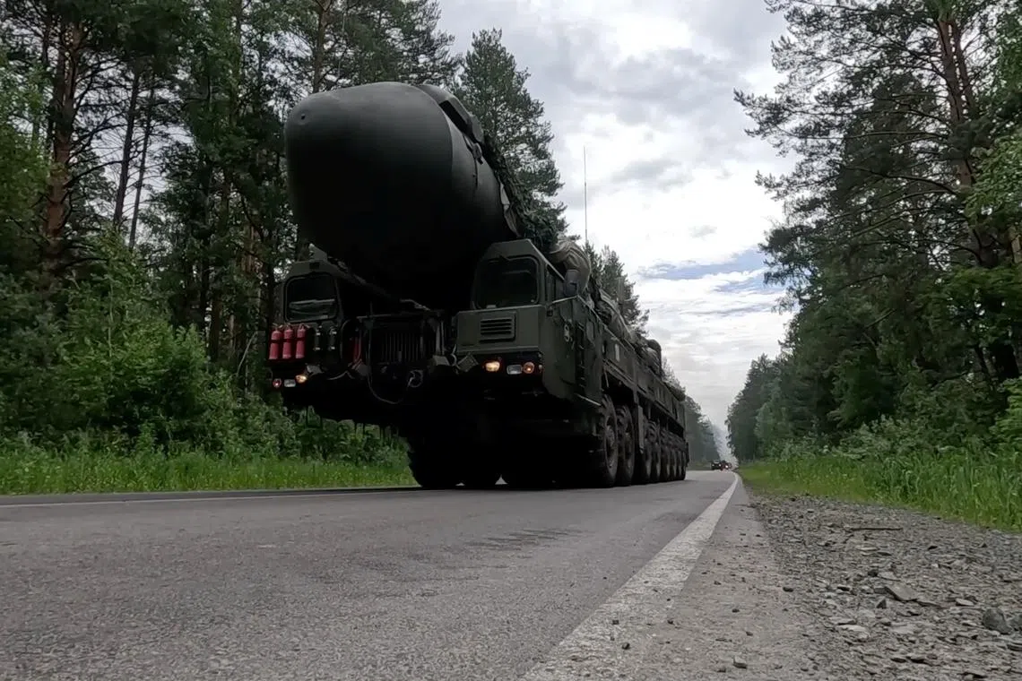 Russia conducts mobile nuclear missile launcher drills | The Straits Times