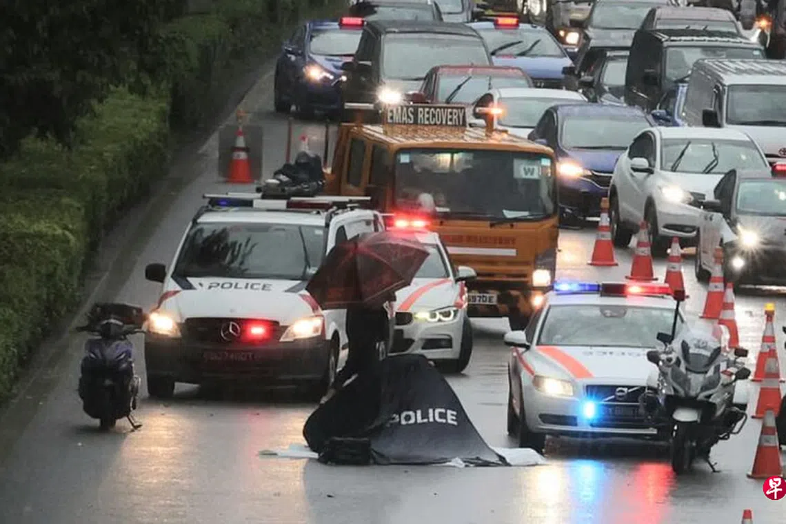 Police said they were alerted to the accident on the AYE towards MCE at about 7.20am. 