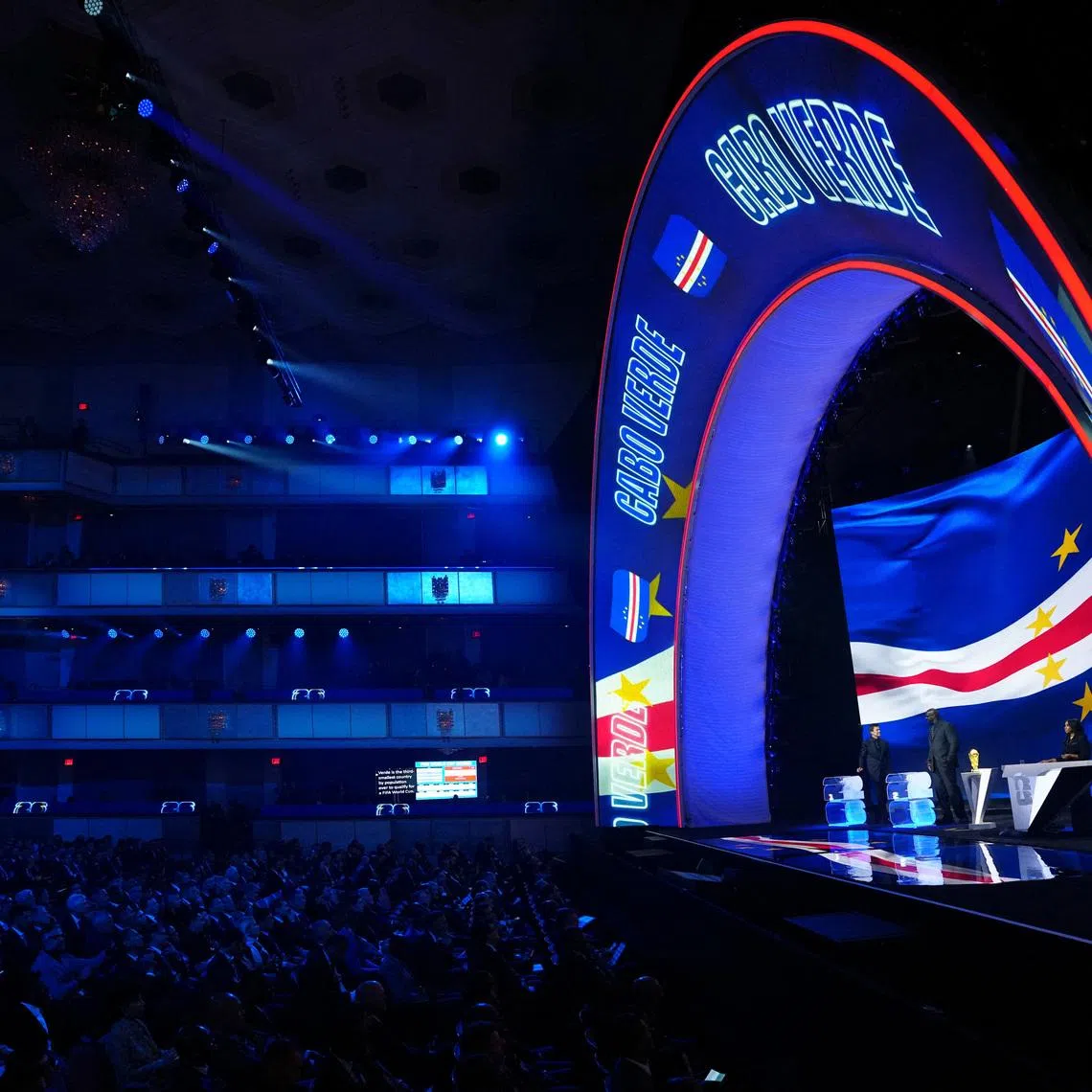 Soccer Football - FIFA World Cup 2026 - FIFA World Cup 2026 Draw - John F. Kennedy Center for the Performing Arts, Washington, D.C., U.S. - December 5, 2025 Draw Assistant Wayne Gretzky draws out Cape Verde during the FIFA World Cup 2026 Draw Pool via REUTERS/Jia Haocheng
