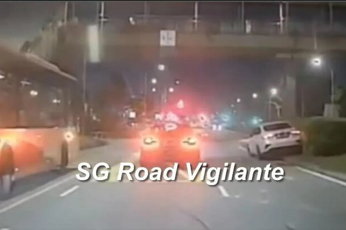 The 30-year-old man driving one of the cars was taken conscious to Changi General Hospital, the police and SCDF said.