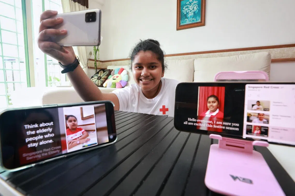 Profile of 12-year-old Siyona Saini, who has raised over $100,000 in support of the elderly and persons with disabilities, on Dec 23, 2022. The avid volunteer fundraiser is encouraging donors to be a Santa to the vulnerable, and has shared a heartfelt video of herself advocating her campaign.

Female entrepreneurs and influencers are banding together as Women in Red to raise funds for humanitarian causes - to send help and hope this year-end to our beneficiaries. For the second year running, the Singapore Red Cross is rallying women and supporters of women to join the movement - take up a challenge, donate sales proceeds of beloved products and experiences or simply make a contribution. Launched in 2021, in honour of SG Year of Celebrating Women, our Women in Red has thus far raised $80,000 for local humanitarian causes to uplift the vulnerable, leveraging on their professional networks and communities of influence.