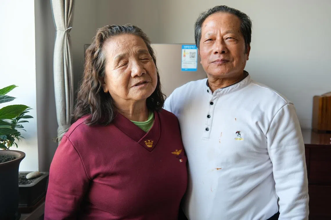 awblind - Residents Liu Hongsheng (male) and Xu Yanfen (female) at Haiman, China's first retirement home for the blind in Shenyang, the capital of north-eastern Liaoning province, who fell in love after meeting at the centre earlier this year.
ST PHOTO: AW CHENG WEI