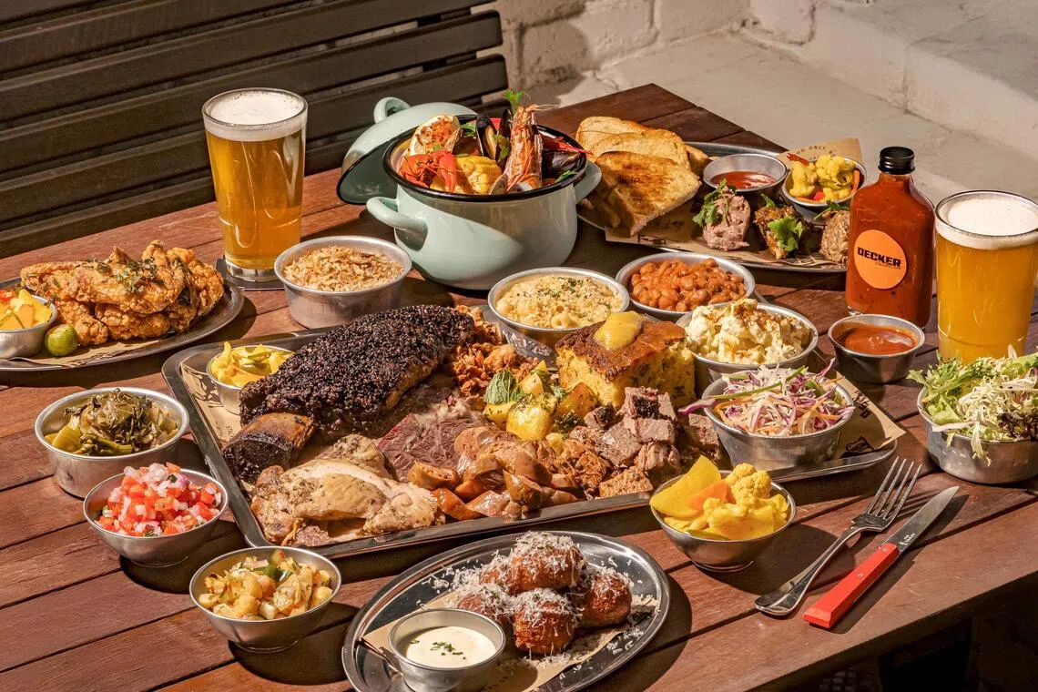Decker Barbecue’s dinner spread.
