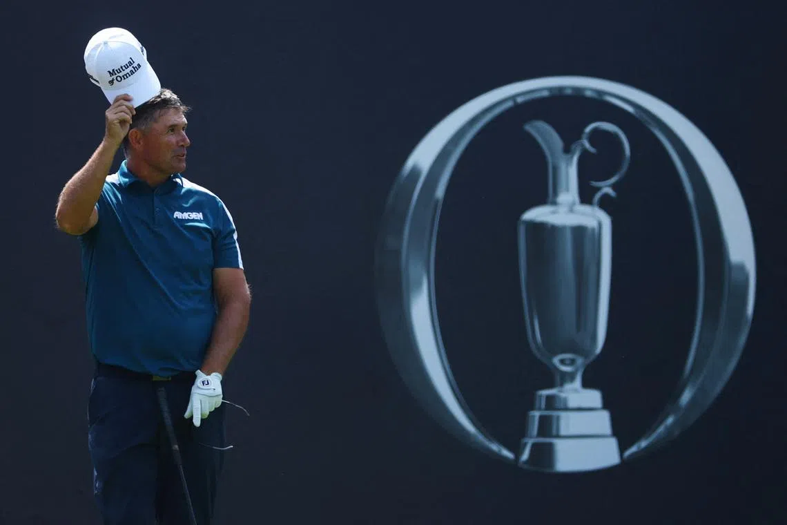 Golf - The 154th Open Championship - Royal Birkdale Golf Club, Southport, Britain - July 16, 2026 Ireland's Padraig Harrington reacts during the first round REUTERS/Phil Noble