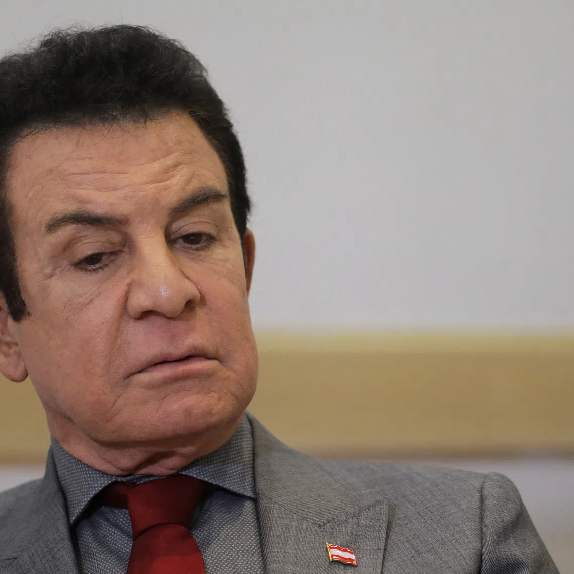 Honduran centrist candidate Salvador Nasralla of the Liberal Party attends an interview with Reuters after alleging fraud in the highly contested vote count of the country's presidential election, in Tegucigalpa, Honduras December 4, 2025. REUTERS/Fredy Rodriguez