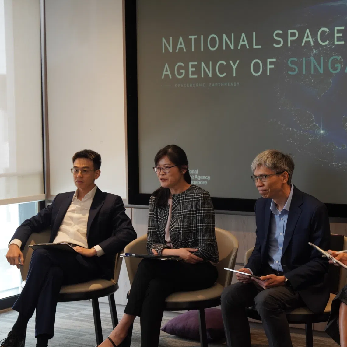 (From left) NSAS deputy CEO Jonathan Hung, NSAS CEO Ngiam Le Na, NSAS deputy CEO Desmond Lim and chief strategy and policy officer Tiana Desker on July 31.