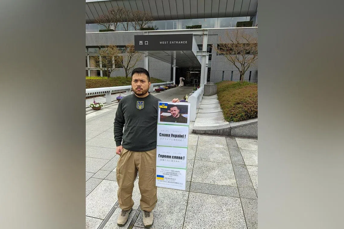 Mr Amiki first thought about picking this outfit after being told that, with facial hair, he looked like Mr Zelensky.