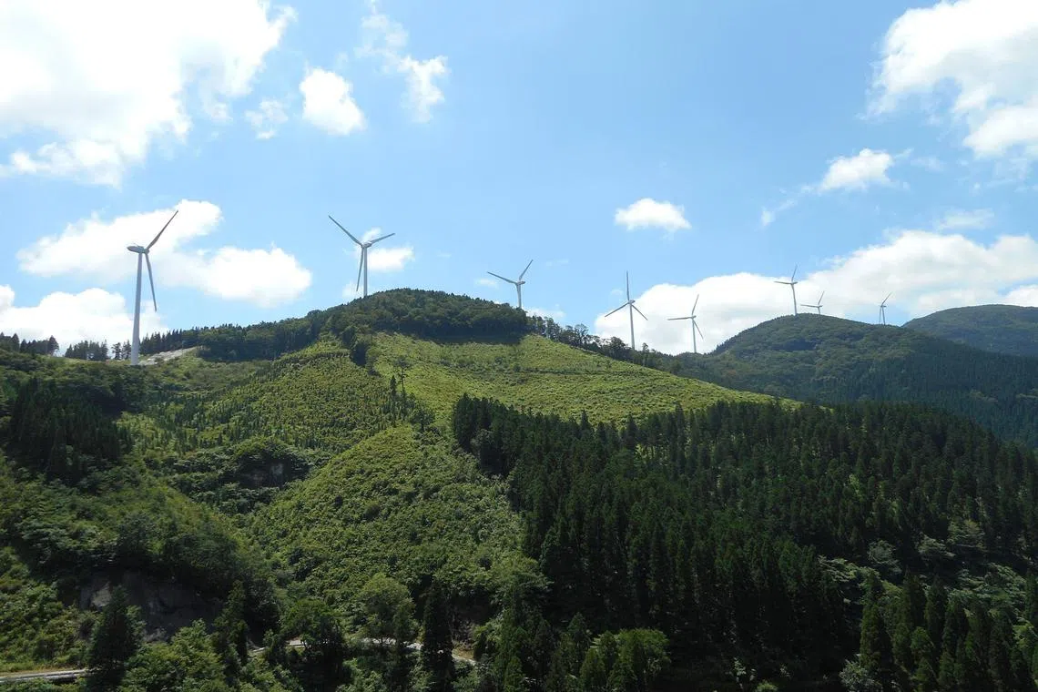 Nakakyushu Onitayama Wind Farm. A wind farm belonging to Japan Renewable Energy Corporation (JRE) in Miyazaki prefecture, Japan. GIC’s investment in JRE marks its first entry into the Japanese infrastructure and renewable energy sector.
