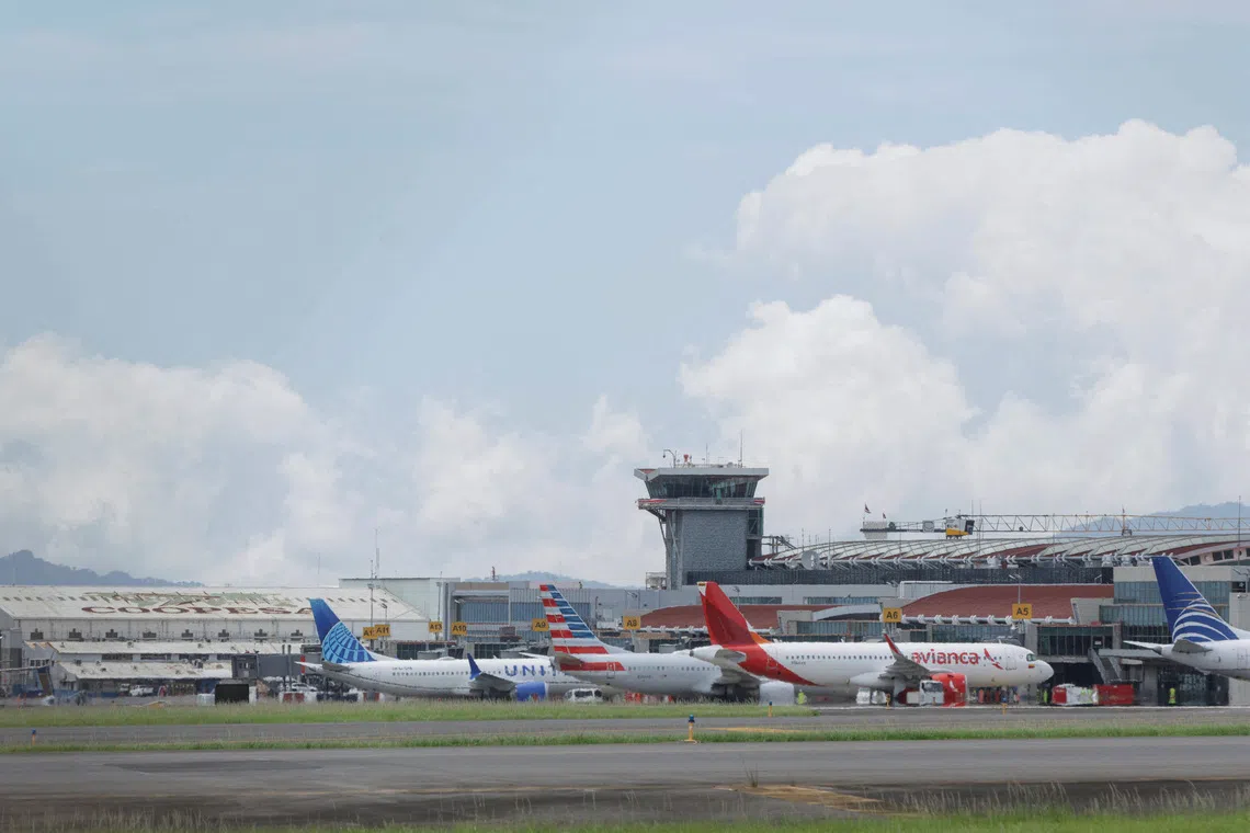 A view of  Costa Rica's Juan Santamaria International Airport where all flights were cancelled after the country was forced to close its airspace and suspend flights at International airports after a power outage hit a radar system, in Alajuela, Costa Rica, September 24, 2025. REUTERS/Mayela Lopez