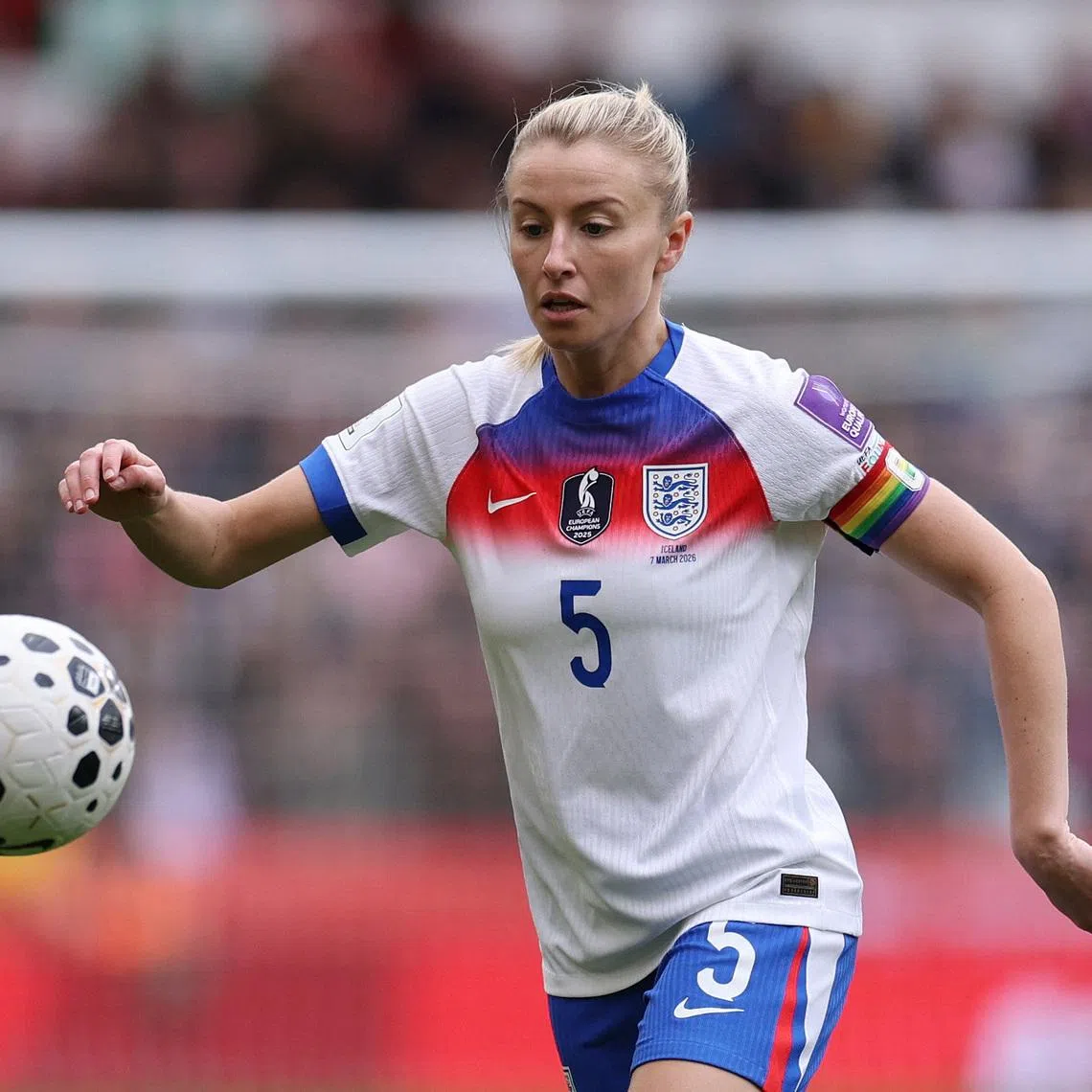 Soccer Football - Women's World Cup Qualification - UEFA Qualifiers - Group A3 - England v Iceland - The City Ground, Nottingham, Britain - March 7, 2026 England's Leah Williamson in action. Action Images via Reuters/Andrew Boyers