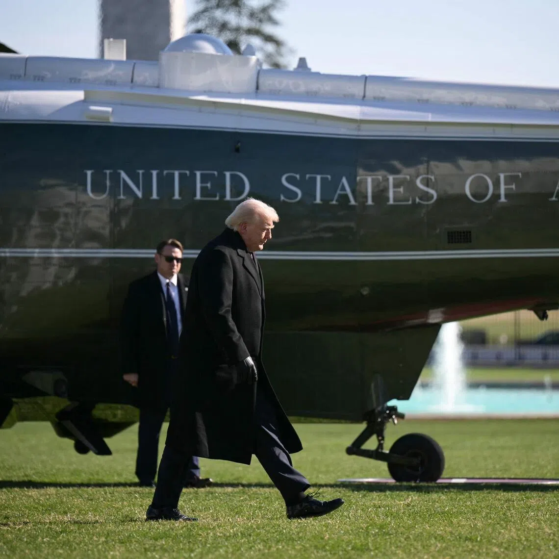 US President Donald Trump returning to the Oval Office from Dover Air Force Base, Delaware, on March 18.