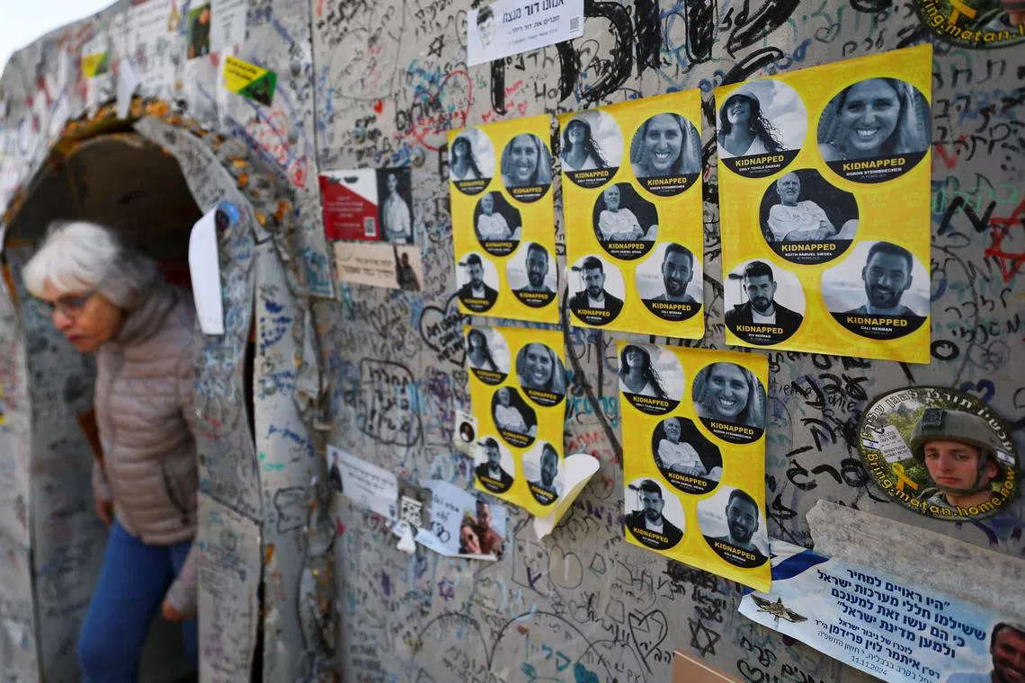 A tunnel in Tel Aviv, Israel, built in support of the hostages kidnapped during the Oct 7, 2023 attack by Hamas.