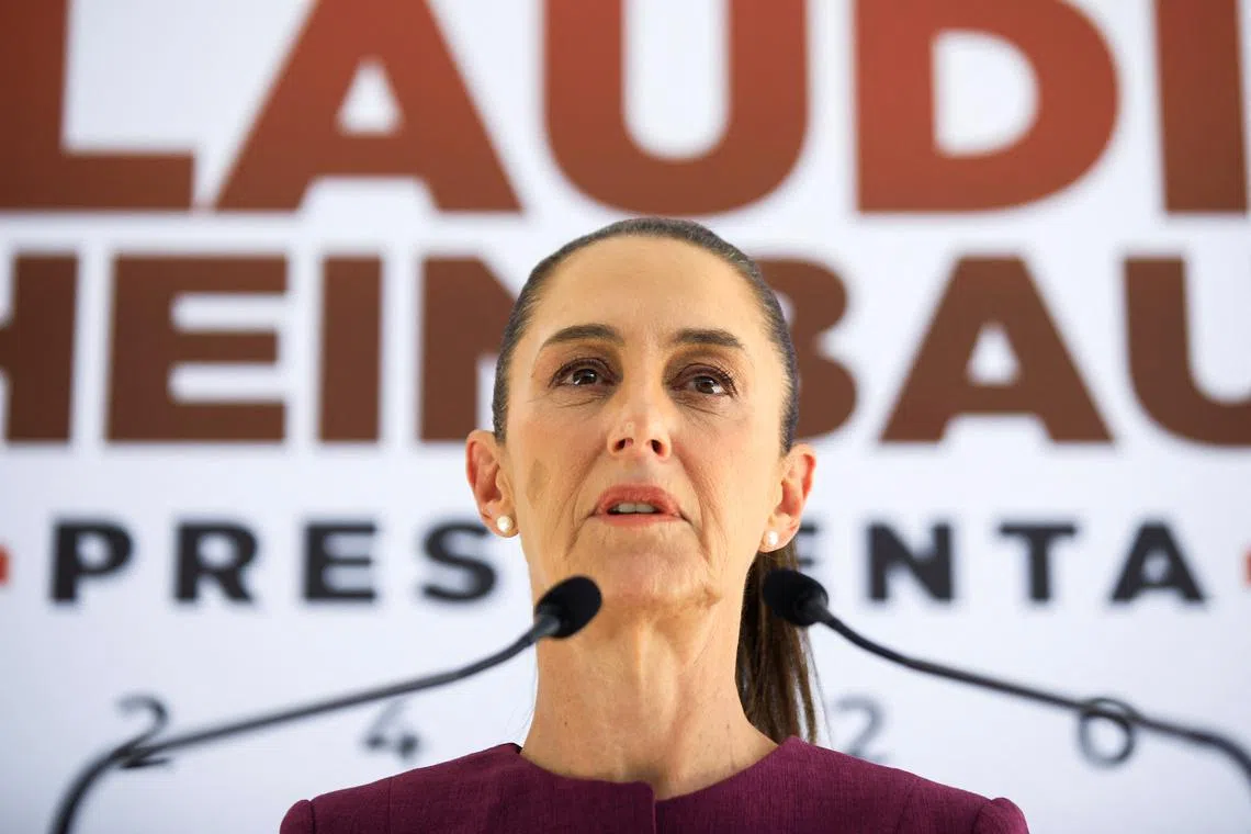 Mexican President-elect Claudia Sheinbaum holds a press conference in Mexico City, Mexico. June 11, 2024. REUTERS/Raquel Cunha