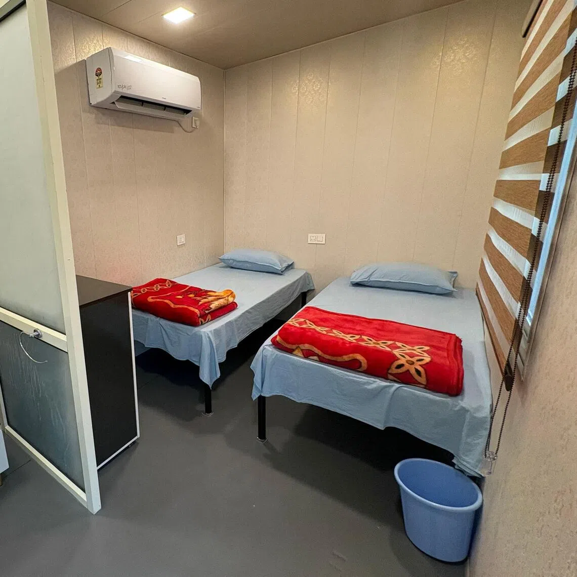 This photo shows a cabin designed to replicate accommodation in Japan for India’s athletes who will be competing in the Asian Games.