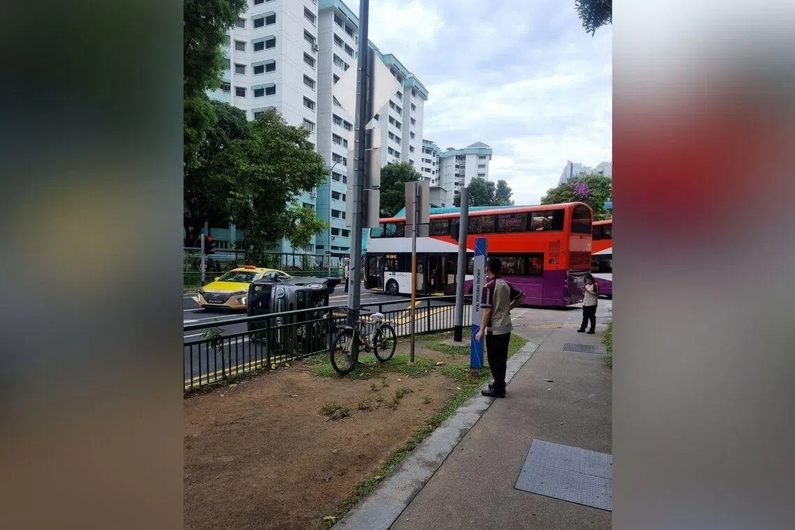 A 49-year-old male driver was taken to the hospital conscious after the accident on Jan 6 outside Boon Lay bus interchange.