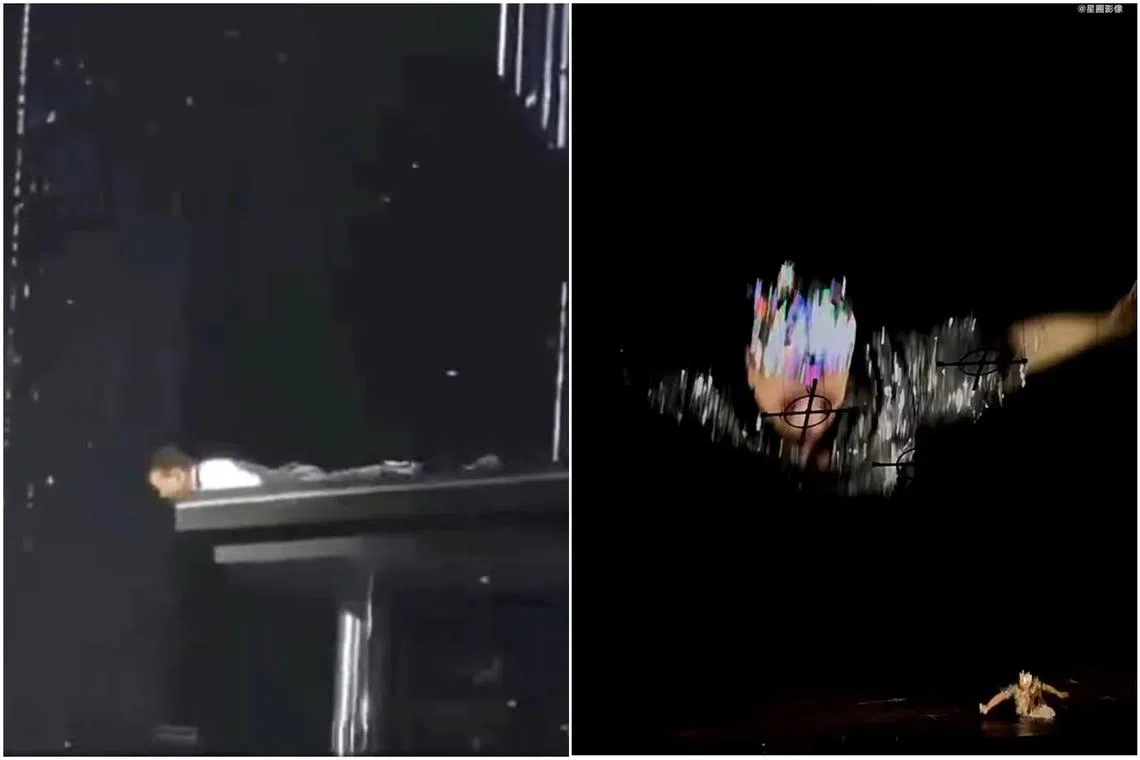 Andy Lau almost slipped off a 3m-tall stage during his concert, while Aaron Kwok fell through an open trapdoor at his.