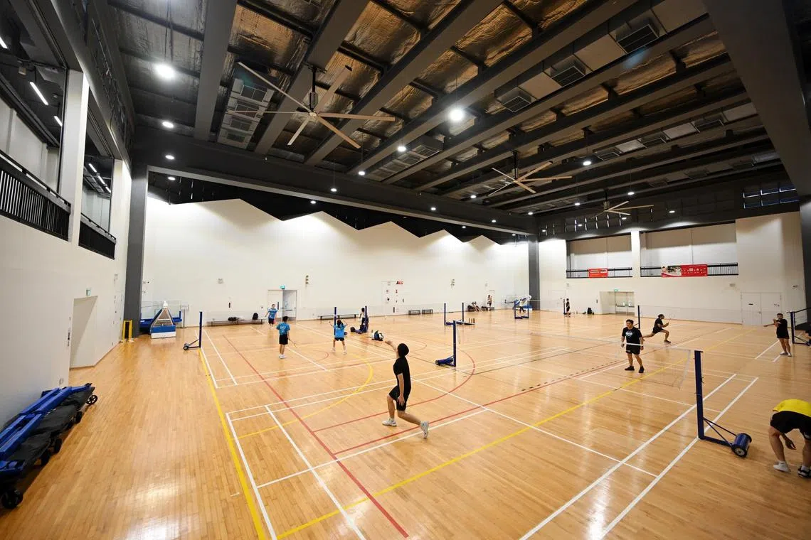 ST20240502_202411114088 dgsport03/Deepanraj Ganesan/Azmi Athni//

Generic of a badminton court at ActiveSG Delta Sport Centre on May 2. 

ST PHOTO: AZMI ATHNI