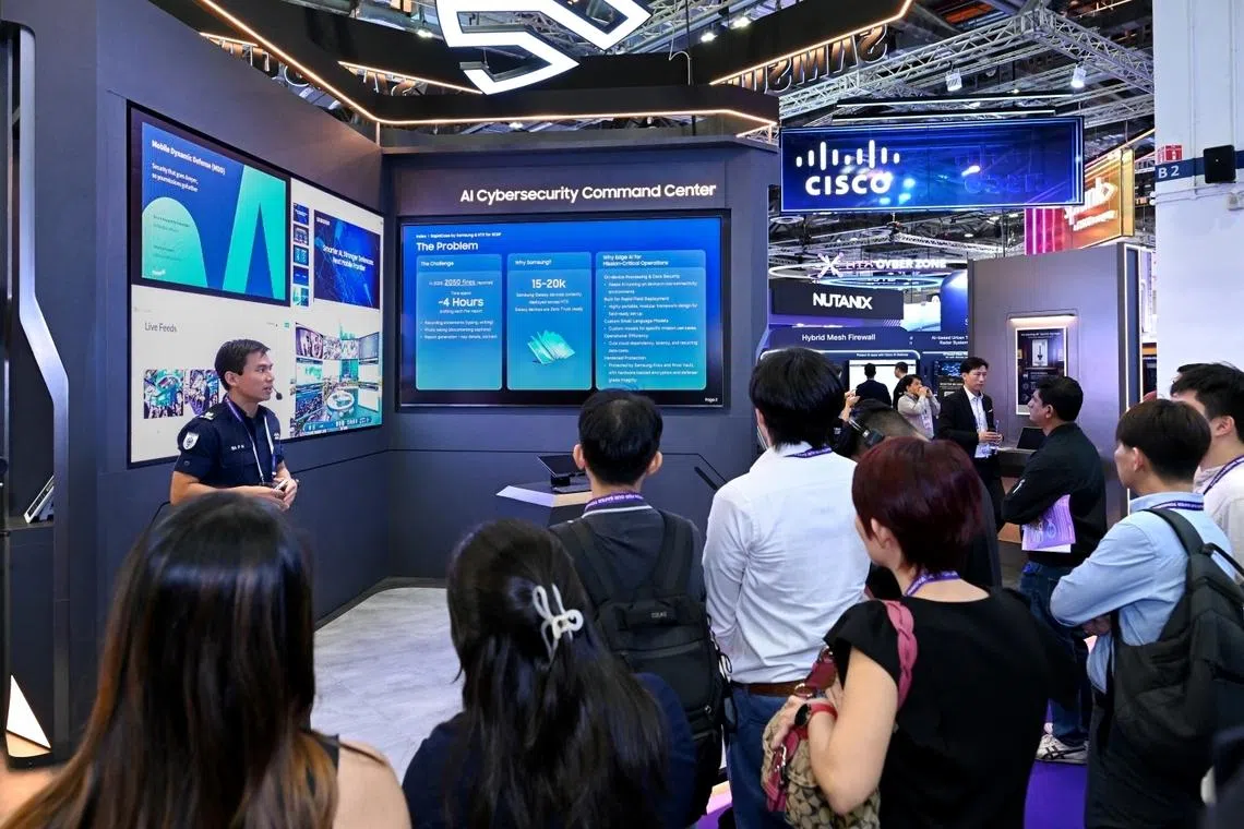 samsung booth displaying technologies enabled by artificial intelligence designed to support the next generation of front-line operations at milipol techx 2026