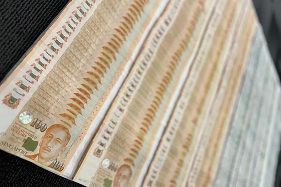 Cash seized from an islandwide operation which saw 13 people nabbed for their suspected involvement in 480 rental scams.