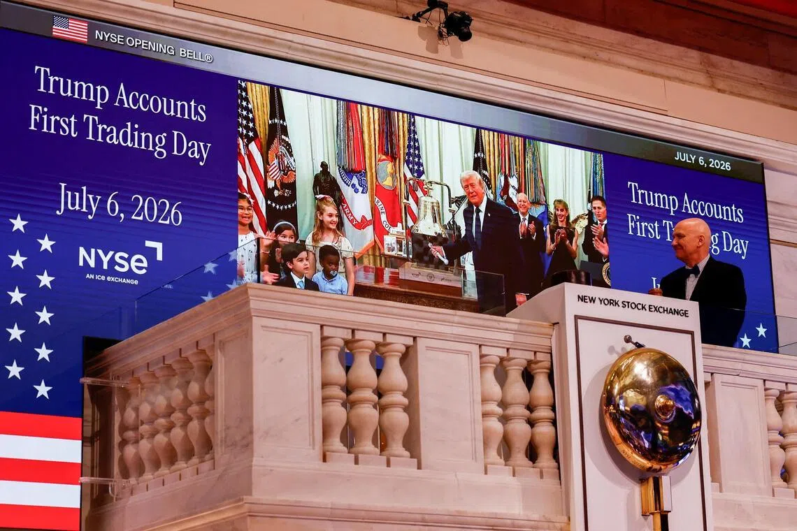 Trump rings Wall Street opening bell, hails Trump Accounts