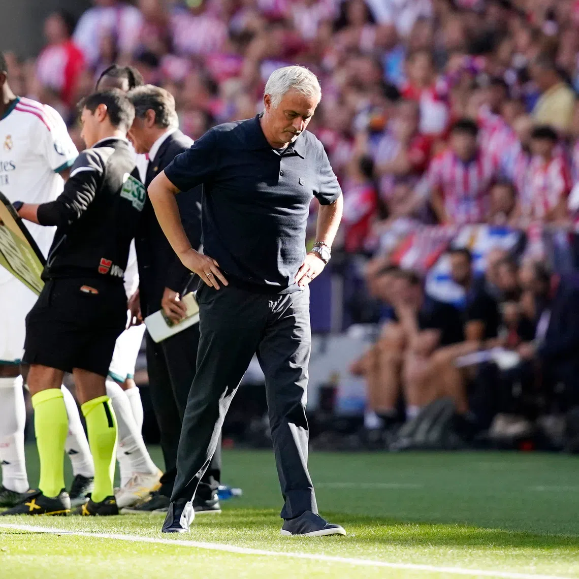 Real Madrid coach Jose Mourinho criticised the referee after the derby.