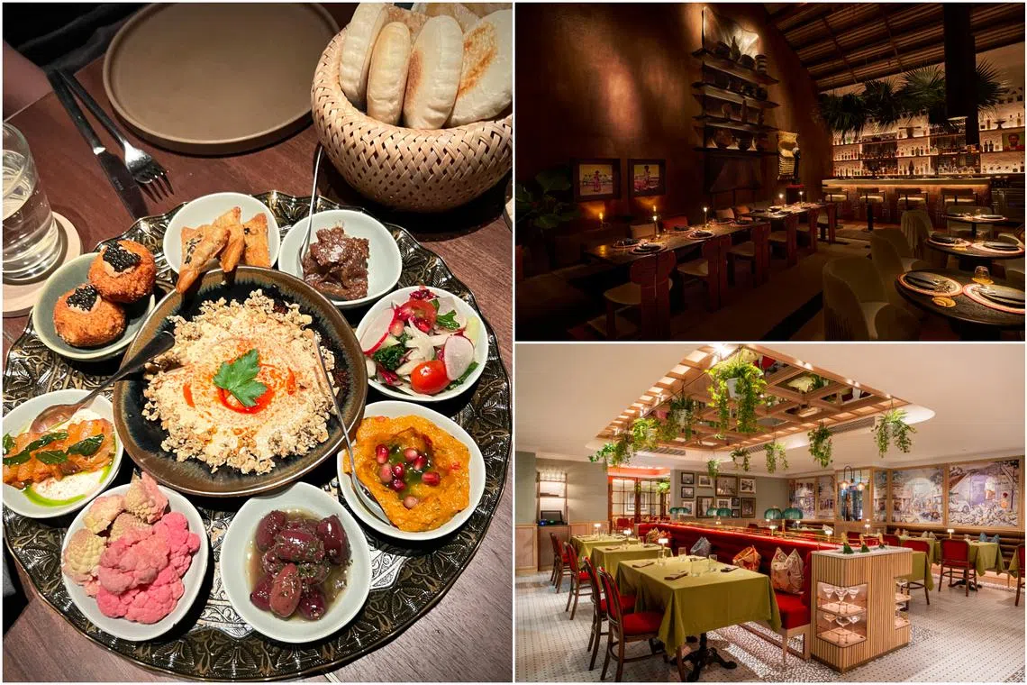 (Clockwise from left) The Prince’s mezze platter, West African restaurant Tamba and Bombay Brasserie’s Singapore outlet.