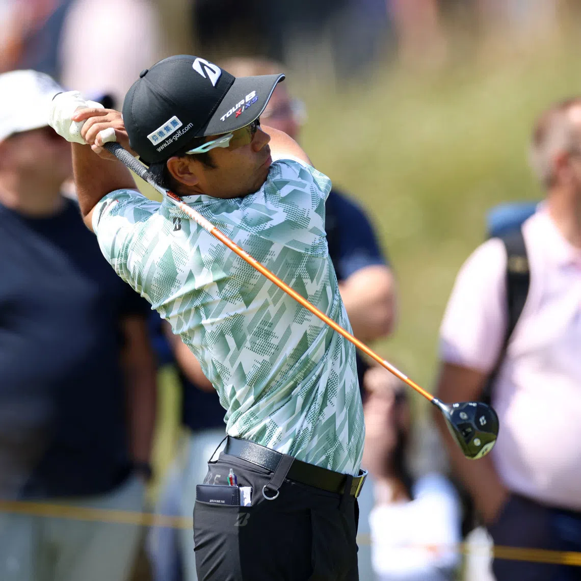 Golf - The 151st Open Championship - Royal Liverpool, Hoylake, Britain - July 20, 2023 Japan's Kazuki Higa tees off on the 7th hole during the first round. REUTERS/Phil Noble