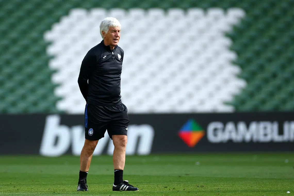 Soccer Football - Europa League - Atalanta Training - Aviva Stadium, Dublin, Ireland - May 21, 2024 Atalanta coach Gian Piero Gasperini during training REUTERS/Andrew Boyers