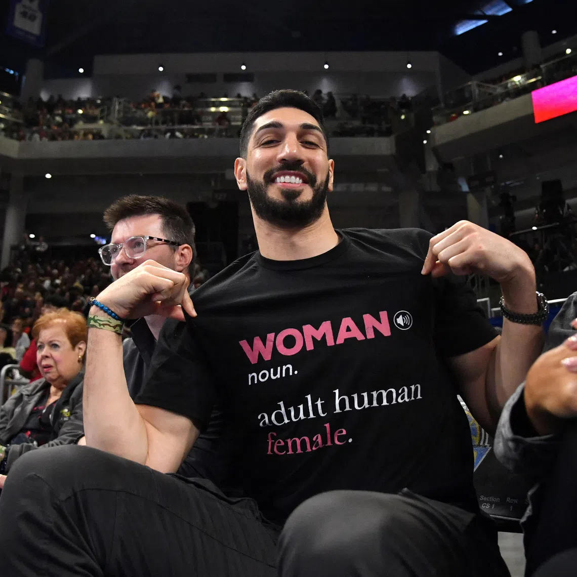 Enes Kanter Freedom is seen prior to a game between the Indiana Fever and the Chicago Sky at Wintrust Arena on Aug 23.