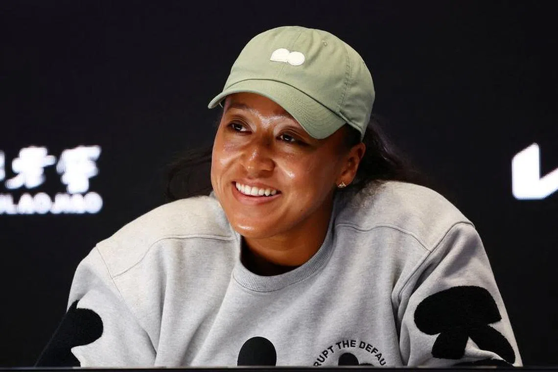 FILE PHOTO: Tennis - Australian Open - Melbourne Park, Melbourne, Australia - January 12, 2024 Japan's Naomi Osaka during press conference ahead of the Australian Open REUTERS/Edgar Su/File Photo