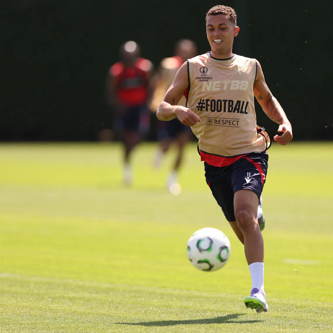 Soccer Football - UEFA Conference League - Final - Crystal Palace Training - Crystal Palace FC Training Ground, London, Britain - May 26, 2026 Crystal Palace's Brennan Johnson during training REUTERS/David Klein