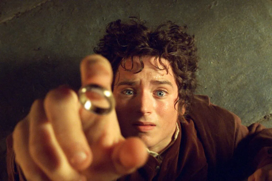 Cinema still: Lord of The Rings starring Elijah Wood as Frodo Baggins.