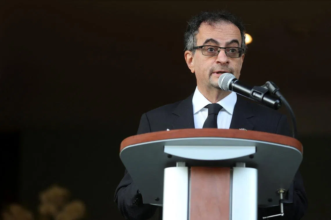 FILE PHOTO: Britain Ambassador to Mexico Jon Benjamin speaks during a news conference following the passing of Britain's Queen Elizabeth at the British Residence in Mexico City, Mexico September 9, 2022. REUTERS/Raquel Cunha/File Photo