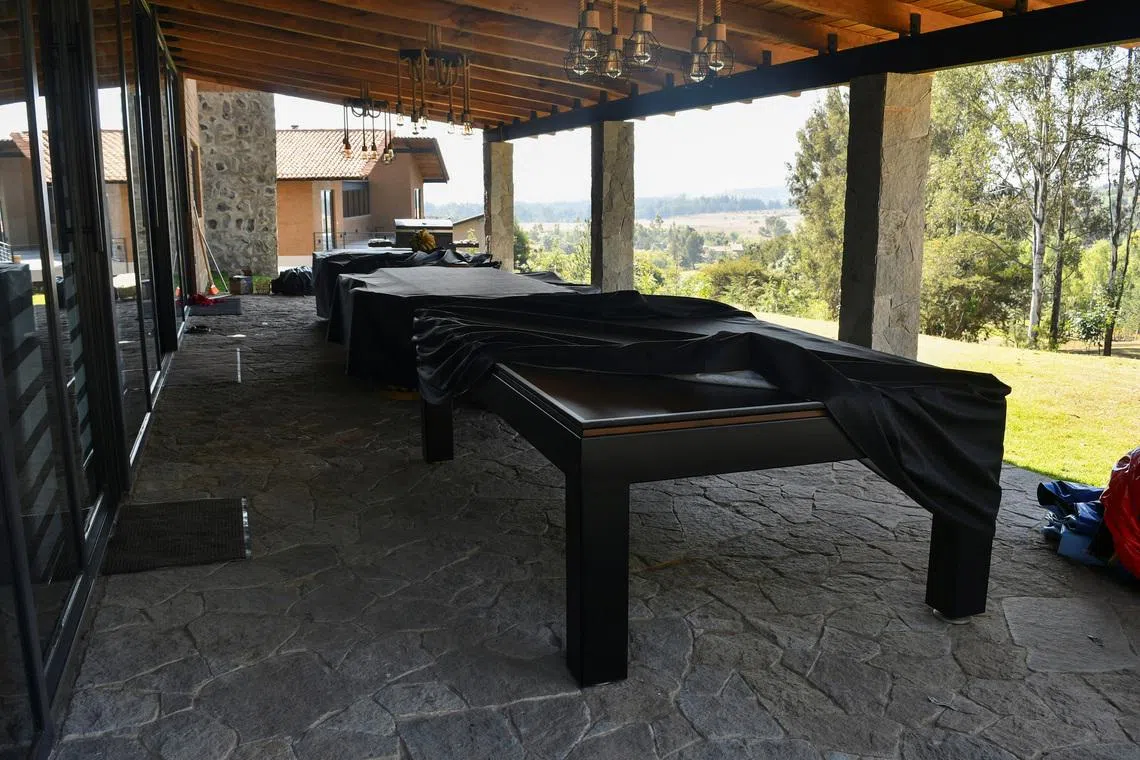 A patio at the house where Mexican drug cartel leader Nemesio Oseguera, better known as 'El Mencho', spent his final hours before he was injured in a military raid and subsequently died while being transported in a helicopter, outside Tapalpa, Mexico, February 24, 2026. REUTERS/Liberto Urena