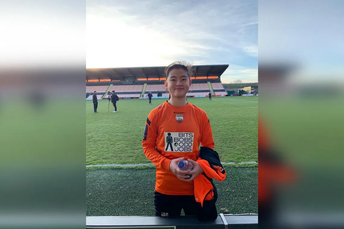 Danelle Tan in her club's kit after making her debut on Sunday. 