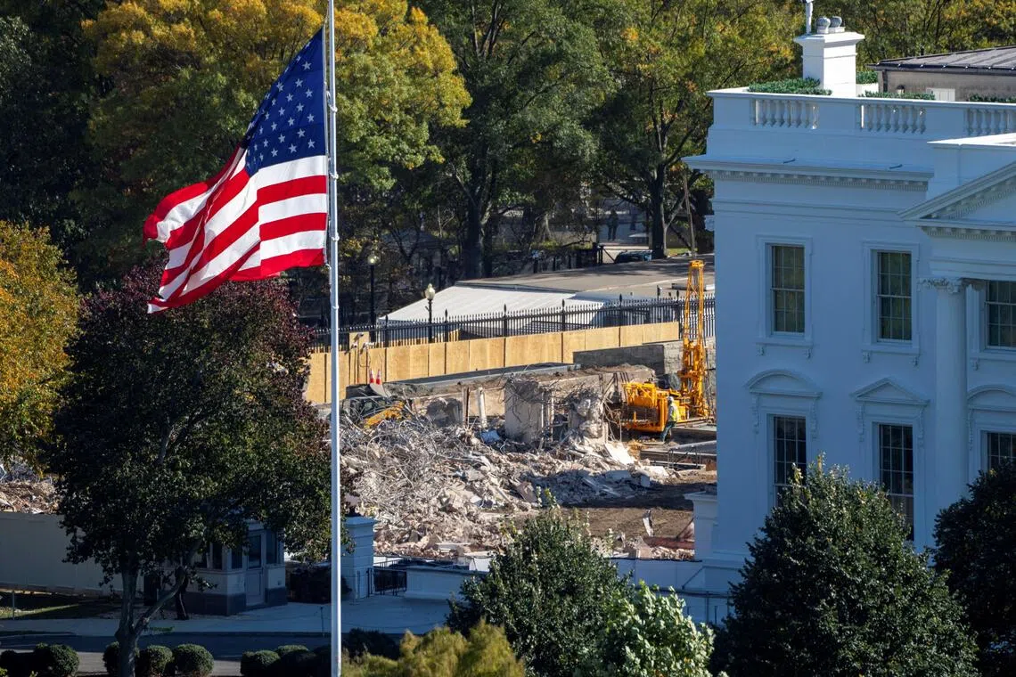 The National Trust ‌for Historic ⁠Preservation sued in 2025 after the administration tore down the White House East Wing (pictured) and began building the 90,000sq ft ballroom.