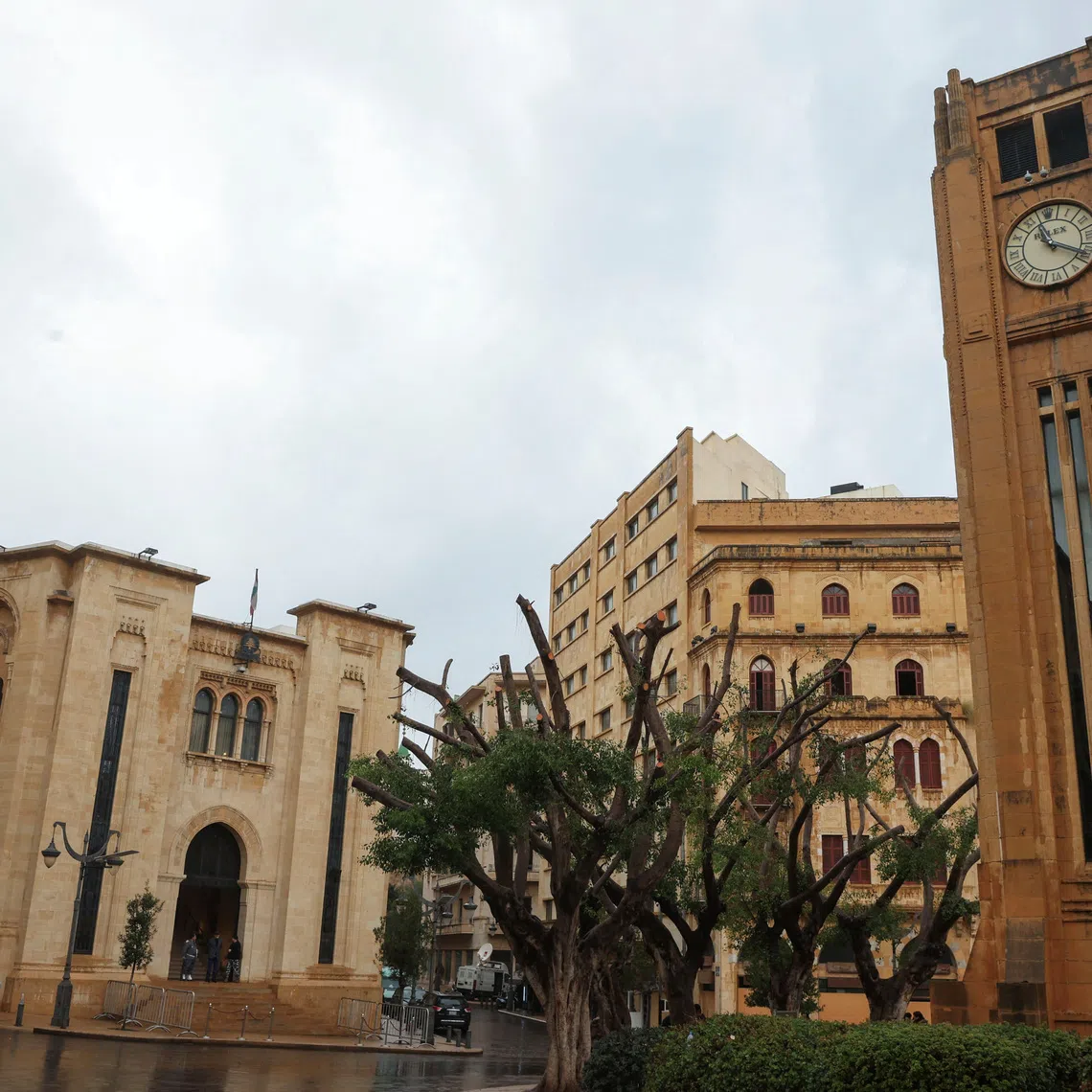 FILE PHOTO: A view shows the parliament building on a rainy day in downtown Beirut, Lebanon January 25, 2024. REUTERS/Mohamed Azakir/File Photo