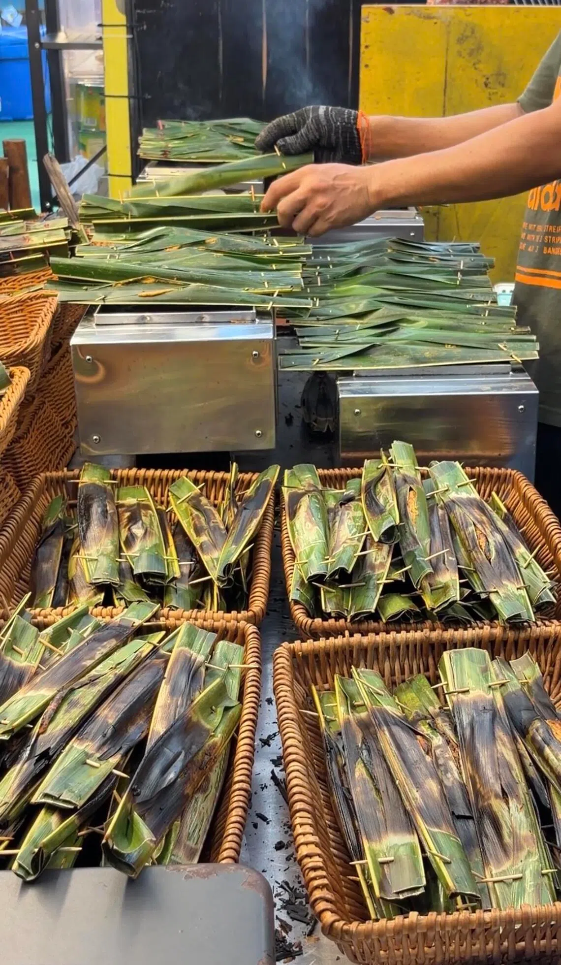 Ikan’s otah is grilled fresh on site. 