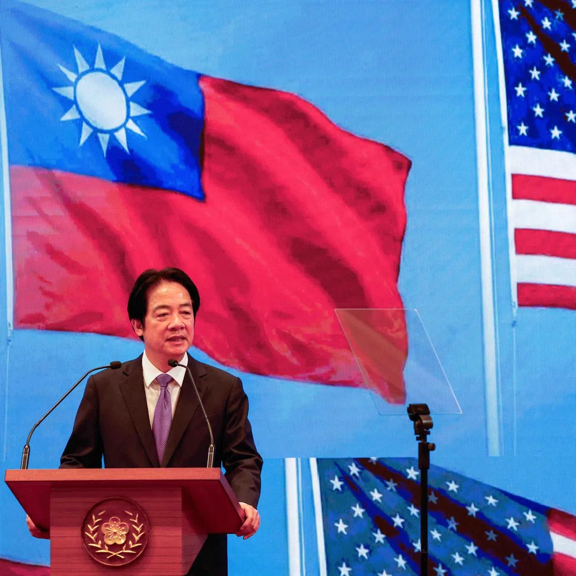 Taiwan's President Lai Ching-te speaks at a press conference on the latest round of economic talks with the U.S., in Taipei, Taiwan, February 3, 2026. REUTERS/Ann Wang