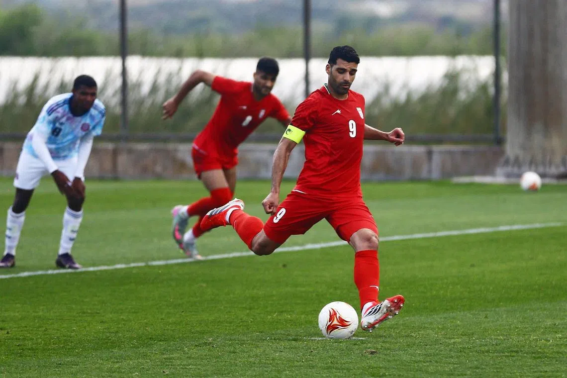 Soccer Football - International Friendly - Costa Rica v Iran - Mardan Sports Complex, Antalya, Turkey - March 31, 2026 Iran's Mehdi Taremi scores a penalty REUTERS/Kaan Soyturk
