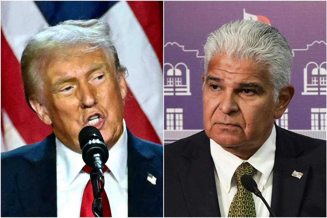 US president-elect Donald Trump and Panama's President Jose Raul Mulino. 