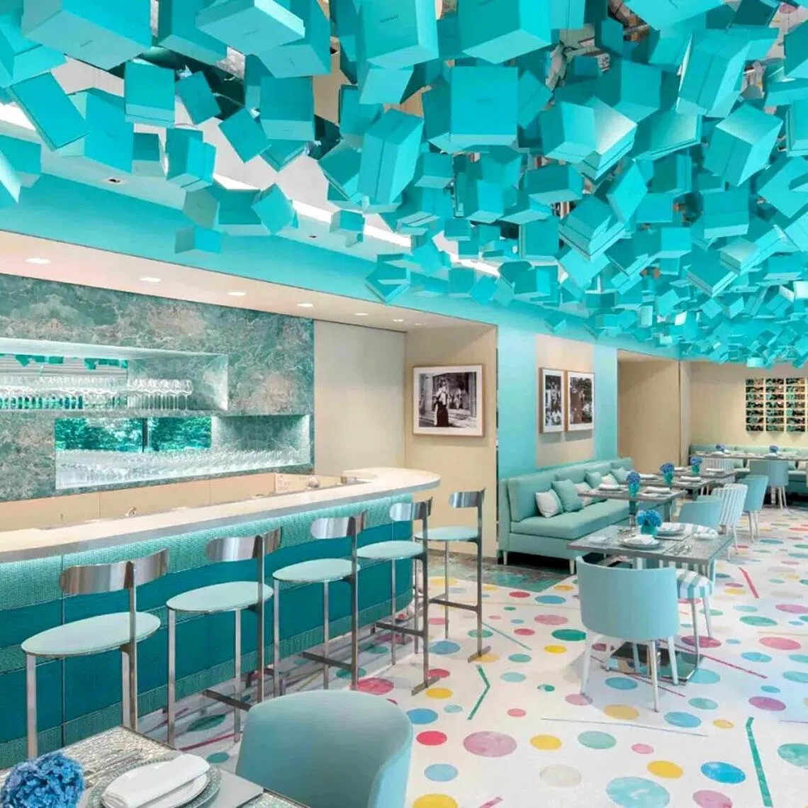 Tiffany & Co's Blue Box Cafe at Lee Gardens in Hong Kong's Causeway Bay. The brand will open its first Blue Box Cafe in Singapore in mid-July.