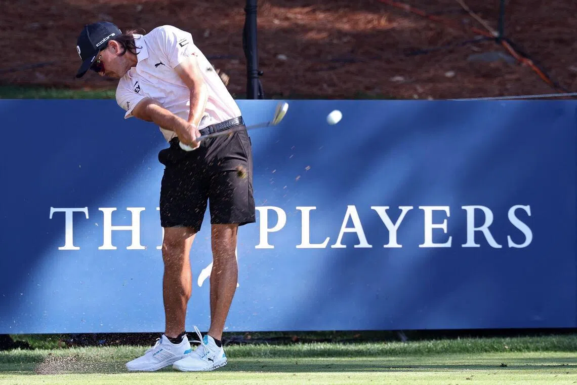 Rickie Fowler of the United States plays his shot from the 13th tee prior to The Players Championship 2026 at TPC Sawgrass on March 10.