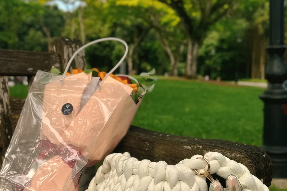 The writer’s crocheted creations include a chunky bag and a Labubu outfit.