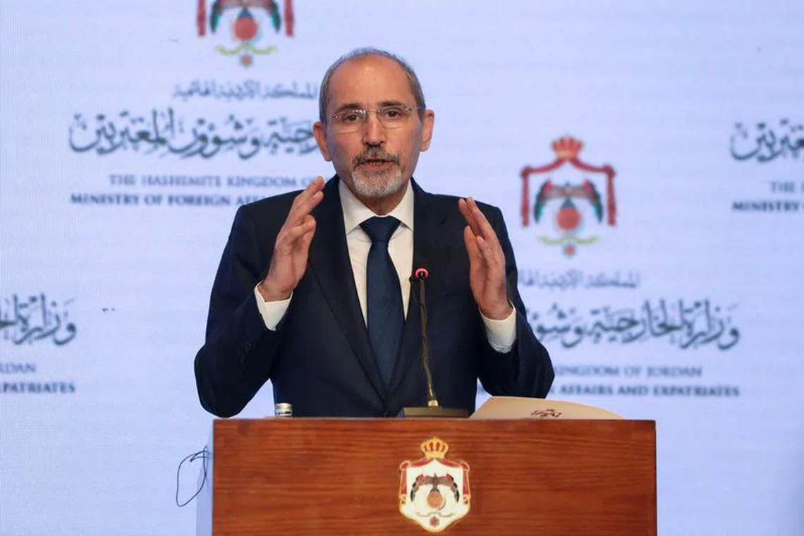 Jordanian Foreign Minister Ayman Safadi attends a joint press conference with U.S. Secretary of State Antony Blinken (not pictured) and Egyptian Foreign Minister Sameh Shoukry (not pictured), in Amman, Jordan November 4, 2023. REUTERS/Alaa Al Sukhni/FIle Photo