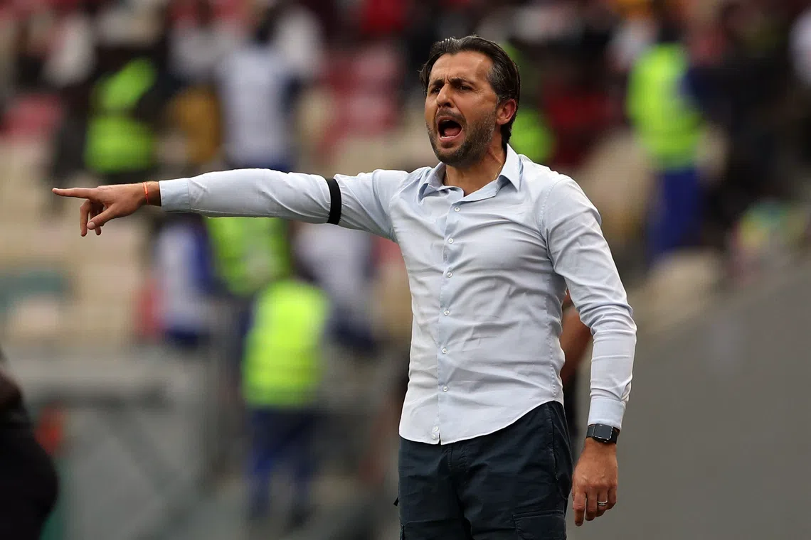 Soccer Football - Africa Cup of Nations - Round of 16 -  Ivory Coast v Egypt - Douala Stadium, Douala, Cameroon - January 26, 2022 Ivory Coast coach Patrice Beaumelle  reacts REUTERS/Mohamed Abd El Ghany