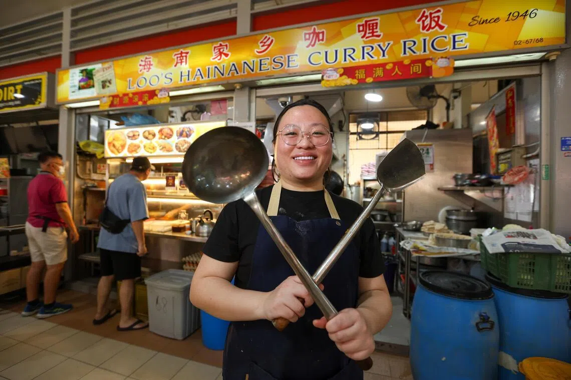 Ms Dawn Loo is learning the ropes of the family business from her father. 